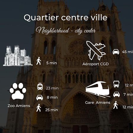 Apartament Le Jardin Secret D'Amiens Hypercentre Cathedrale, Parking Zewnętrze zdjęcie